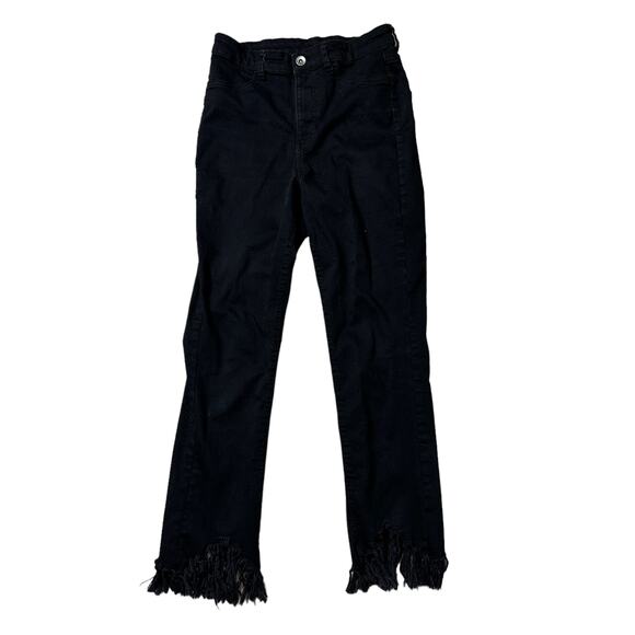 Calzedonia Black Jean Jeggings Skinny Fringe Ankle Jeans Medium - Picture 1 of 5